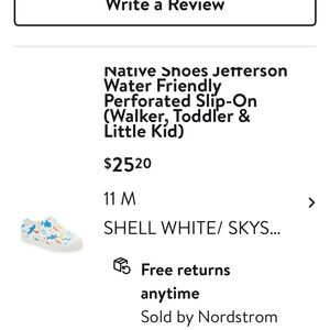 Native Jefferson Water Shoes White and Blue Perforated Design